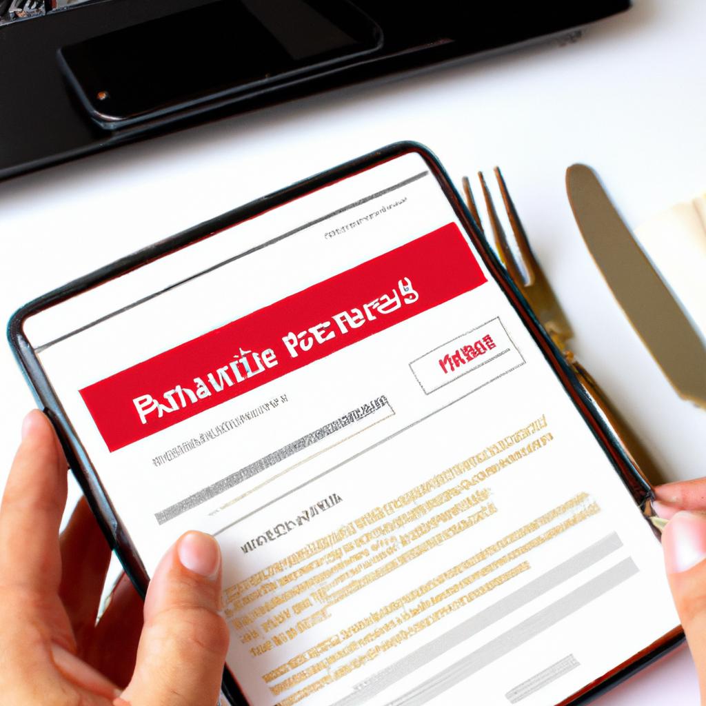 Person making restaurant reservation online